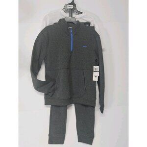 DKNY Size Boys 10, Set Of 3,‎ Grey Sweatshirt/Grey Pants/Crew Neck Logo T Shirt